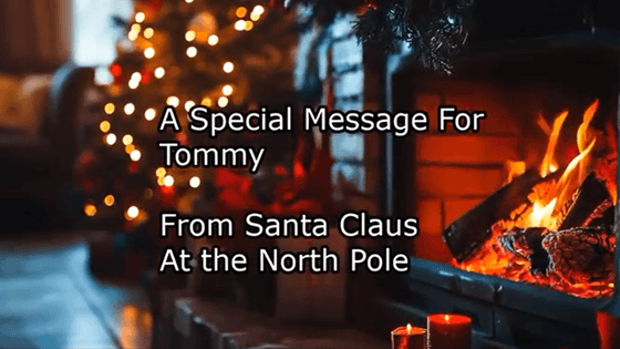 Video of Santa sitting on a sofa having a chat